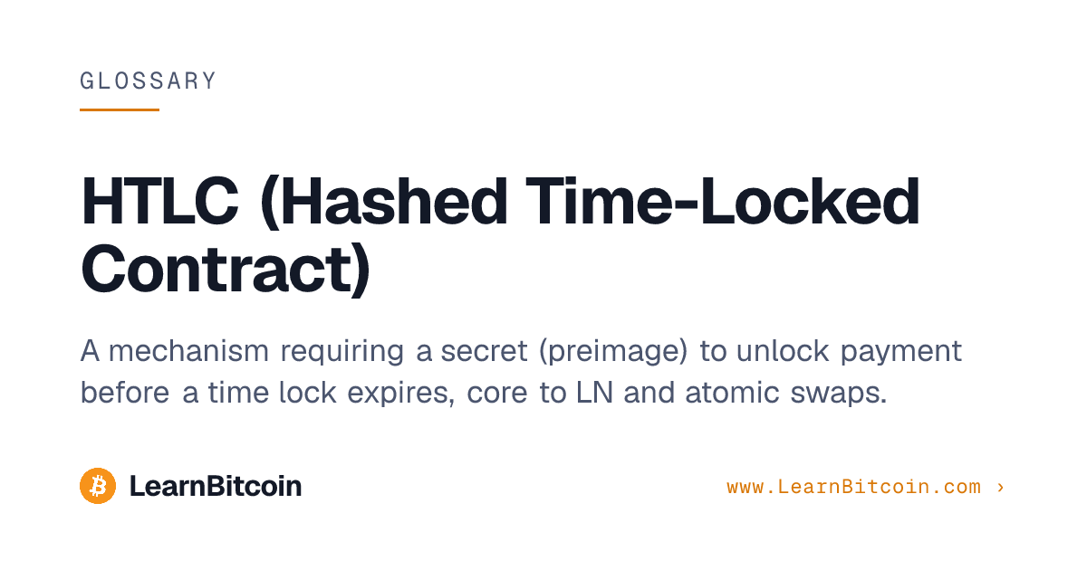 Htlc HTLC (Hashed Time-Locked Contract) | LearnBitcoin